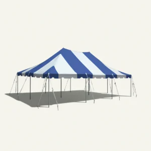 20' x 30' Rope & Pole Tent Blue & White