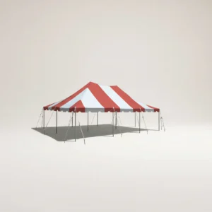 20' x 30' Rope & Pole Tent Red & White
