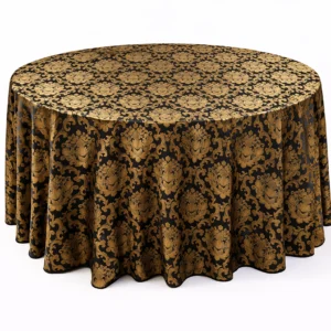 Beethoven Damask Collection Black & Gold Linen