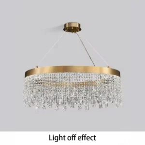 Gold Crystal LED Chandelier Round 40"