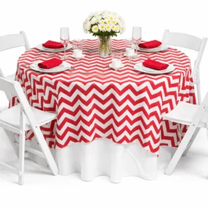 Chevron Collection Red Linen