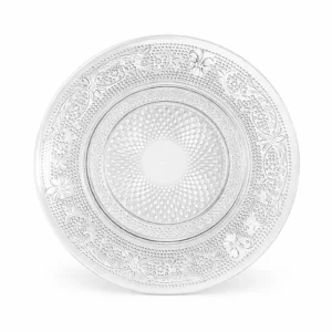 Clear Glass Etched Dinner Plate 10"