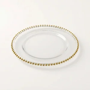 Glass Charger Gold Bead