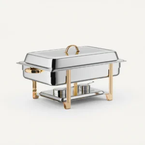 Gold Accent Stainless Rectangle Chafer 8 qt.