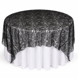 Lace Paisley Collection Black Linen