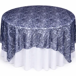 Lace Paisley Collection Navy Linen