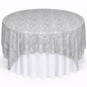 Lace Paisley Collection Silver Linen
