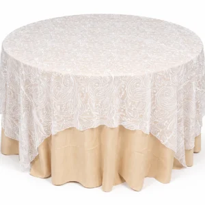 Lace Paisley Collection White Linen