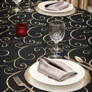 Nova Swirl Collection Black Linen