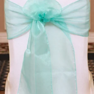 Organza Chair Sash Collection Aqua