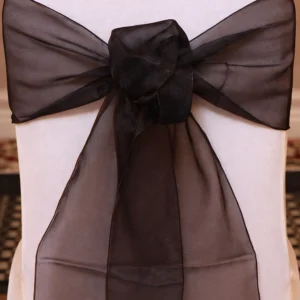 Organza Chair Sash Collection Black