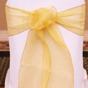 Organza Chair Sash Collection Gold