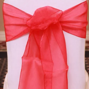 Organza Chair Sash Collection Red