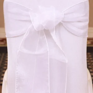 Organza Chair Sash Collection White