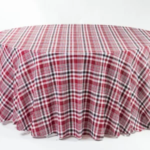 Plaid Traditonal Collection Burgundy Linen