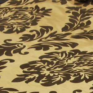 Renaissance With Flocking Collection Gold Linen