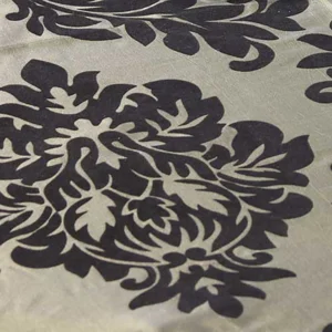 Renaissance With Flocking Collection Moss Linen