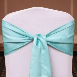 Satin Matte Chair Sash Collection Aqua