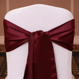 Satin Matte Chair Sash Collection Burgundy
