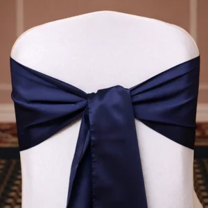 Satin Matte Chair Sash Collection Navy