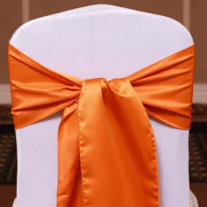 Satin Matte Chair Sash Collection Orange