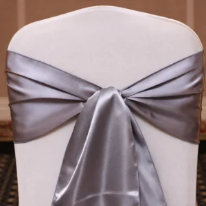 Satin Chair Sash Collection Silver