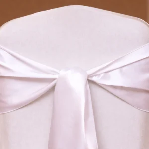 Satin Chair Sash Collection White
