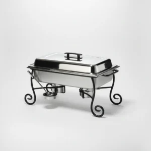 Stainless Rectangle Chafer With Wrought Iron Stand 8 qt.