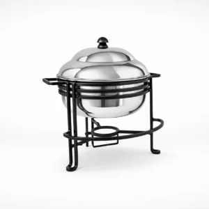 Stainless Round Chafer With Wrought Iron Stand 6 qt.