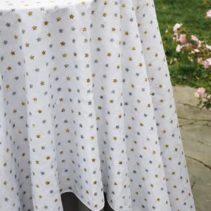 Stars Print Collection Gold & Silver Stars Linen
