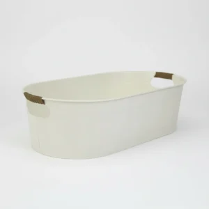 Vanilla White Medium Oval Galvanized Ice Bucket